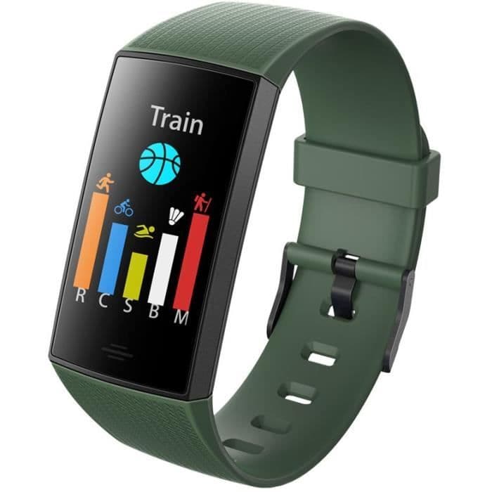 WEE'PLUG SB18 + tilsluttet armbånd - Multisports - Cardio håndled - Bluetooth - Vandtæt - Mørkegrøn
