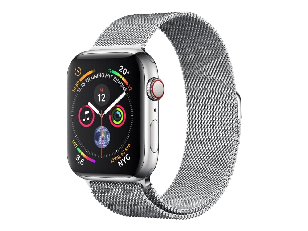 Apple Watch Watch Series 4, OLED, Pekskärm, GPS, Mobil, 47,9 g, Rostfritt stål