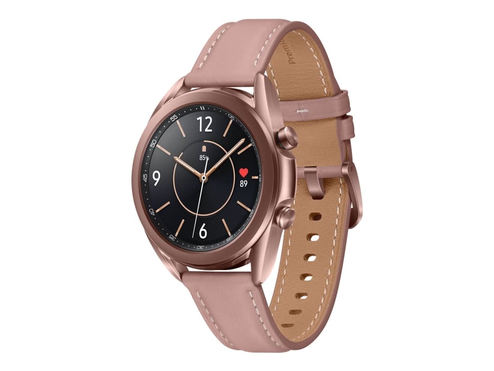 Samsung Galaxy Watch 3 - 41 mm - mystic bronze - smart ur med bånd - læder - display 1.2" - 8 GB - 4.3 GB - Wi-Fi, NFC, Bluetooth - 48.2 g (NOT Nordi