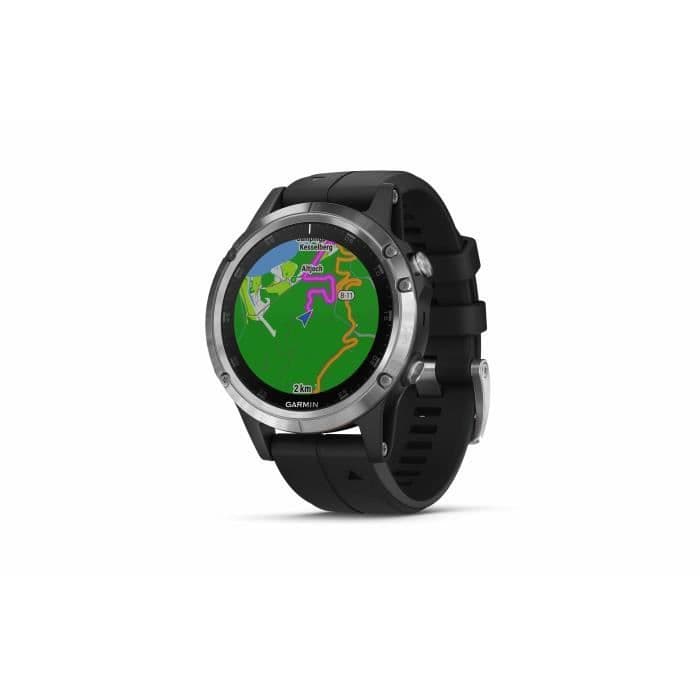 Garmin - fenix 5 Plus GPS vandreur, sort sølv med sort rem