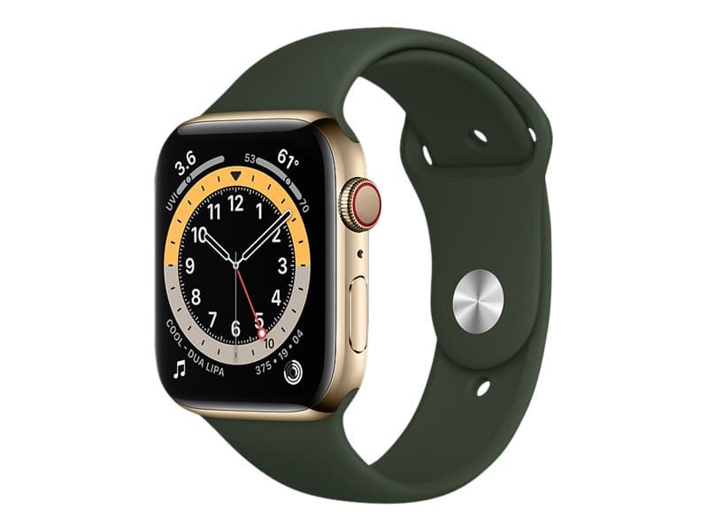 Smartwatch Apple APPLE Watch Series 6 GPS + Cellular 44mm Gold Stainless Steel Case with Cyprus Green Sport Band - Regular