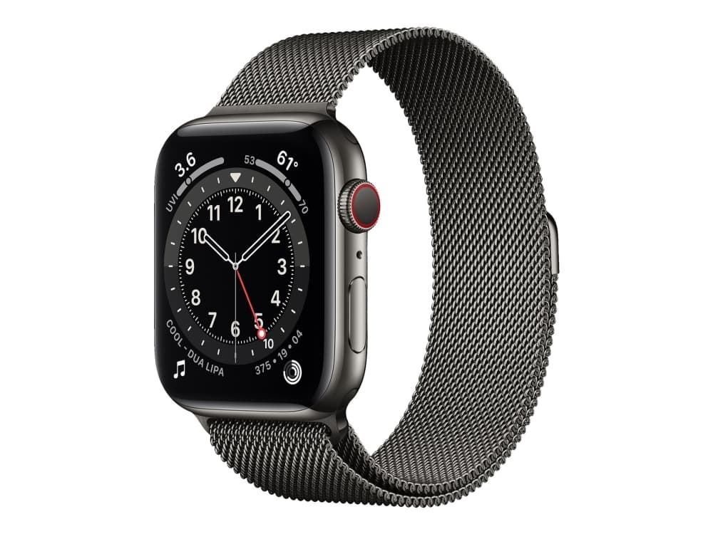 Apple Watch Series 6, OLED, Berøringsskjerm, 32 GB, Wi-Fi, GPS, Grafitt