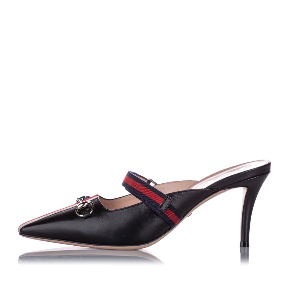 Gucci Web Strap Horsebit Emma Mule Black