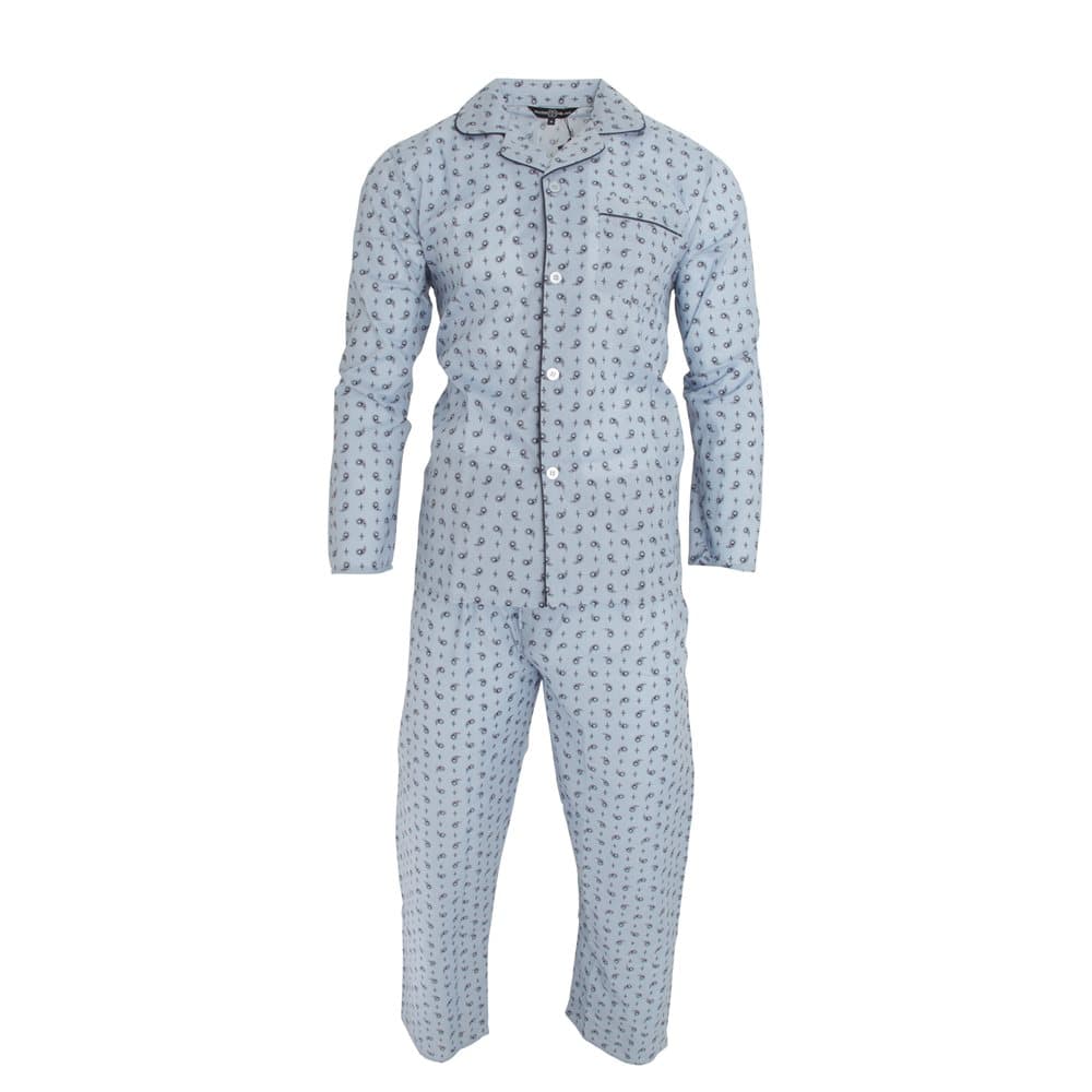 Walter Grange Mens Traditional Paisley Patterned Long Sleeve Shirt And Bottoms Pyjama Set