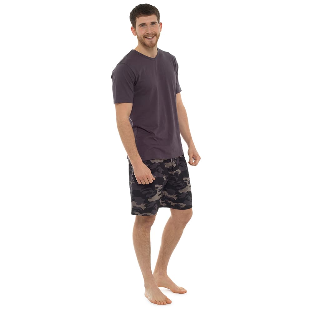 Tom Franks Mens V Neck Printed Short Pyjama Set