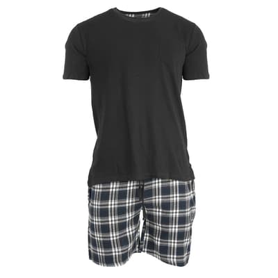 Brave Soul Mens Check Short Loungewear Set