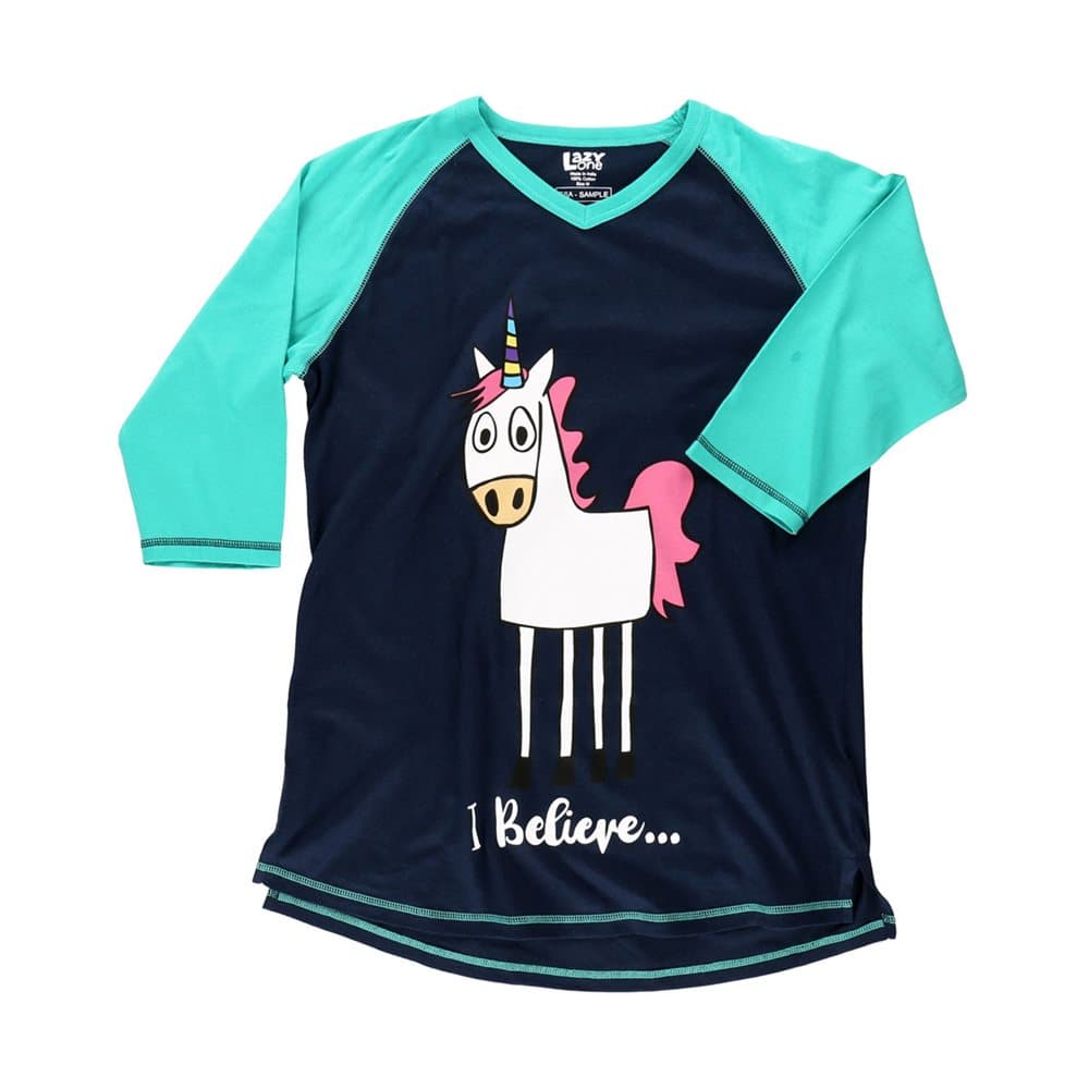 LazyOne Kvinnor / damer jag tror ... Unicorn Tall Pyjama Top