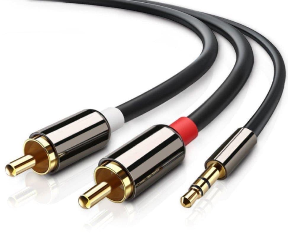 3,5 mm till 2x RCA stereo ljudkabel - 2 m