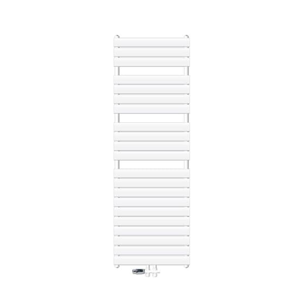 ECD Germany Handduksradiator Ångutförande radiator centralanslutning 600 x 1576 mm vit inkl. Anslutningssats med termostat rakt igenom vit
