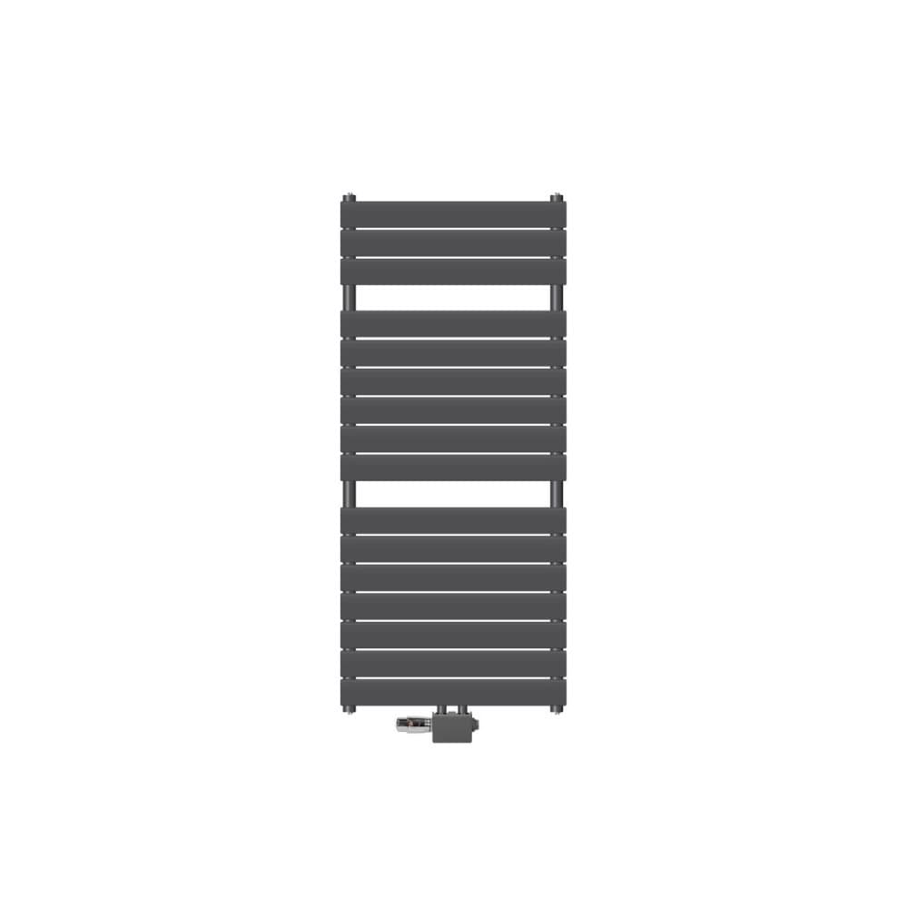 ECD Germany badrumsradiator Ångdesign radiator centralanslutning 600 x 1186 mm antracit inkl. Anslutningssats med termostat universalhörn och rak krom
