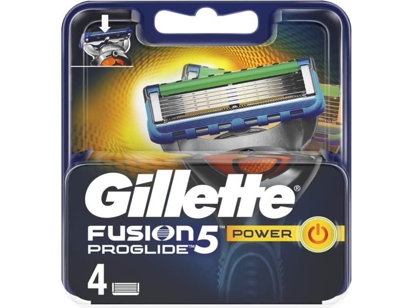 Gillette Fusion ProGlide Power, Män, Gillette, Fusion5 & Fusion5 Power razors, Blå, Silver, 4 styck