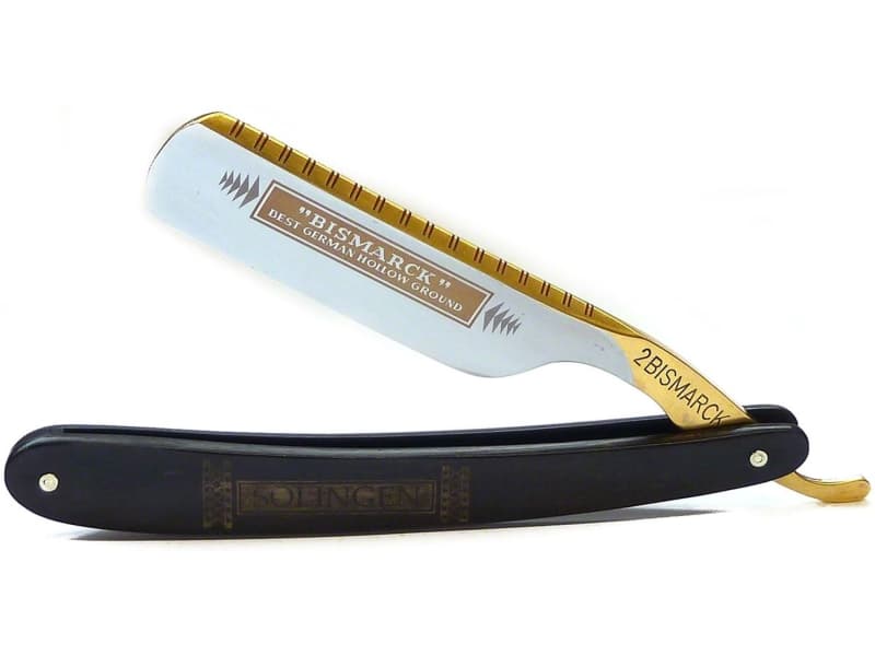 Dovo 26810 Rasiermesser Normalstahl, 6/8", 1/1 hohl, Ebenholzgriff (Bismarck)