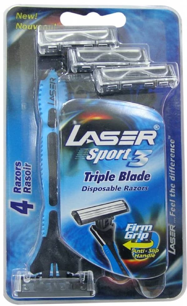 Rakhyvel 48-pack Laser Sport, 3-bladig hyvel för män, killar