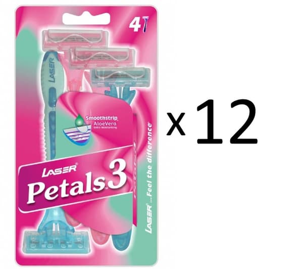 Rakhyvel 48-pack Laser Petals, 3-bladiga rakhyvlar för tjejer