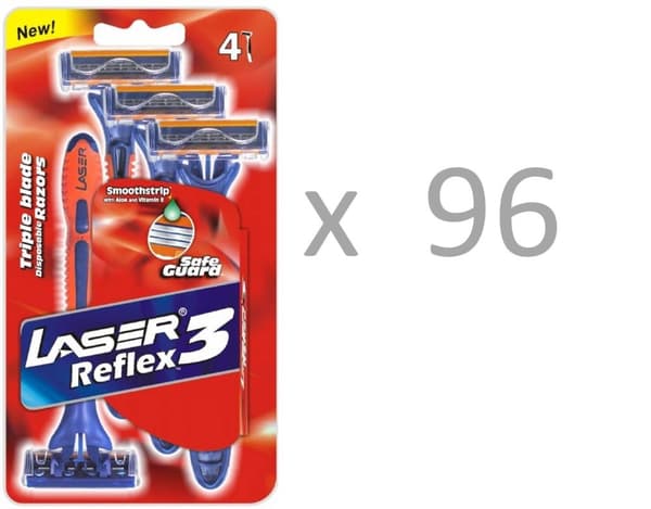 Rakhyvel 96x 4-pack Laser Reflex3, 3-bladiga rakhyvlar för män