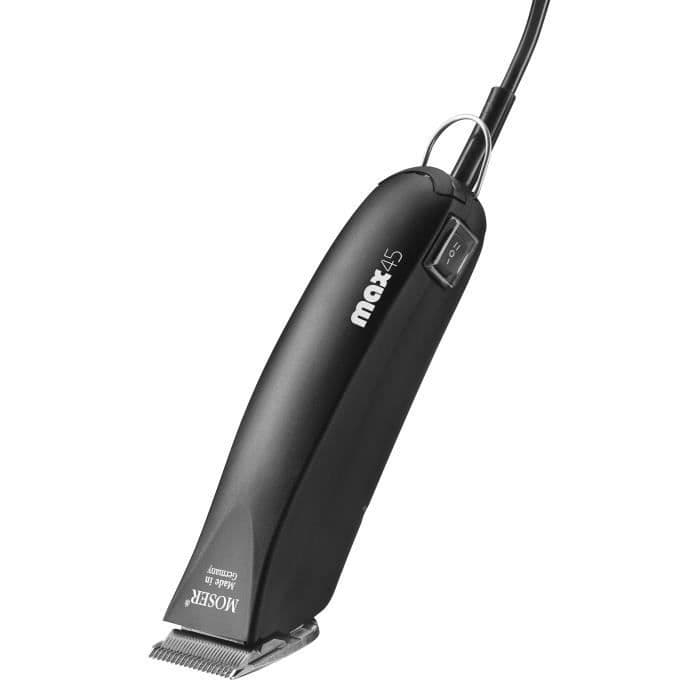 MOSER Max 45 kabeltrimmer med 2 kammar 10-16mm - Svart - För hundar