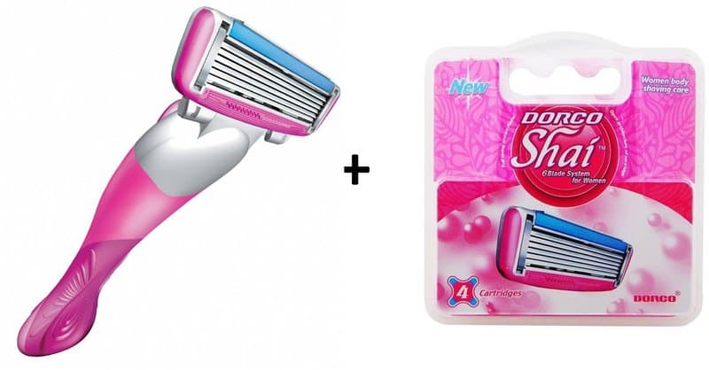 Rakhyvel +5 rakblad Dorco Shai6 för kvinnor,tjejer
