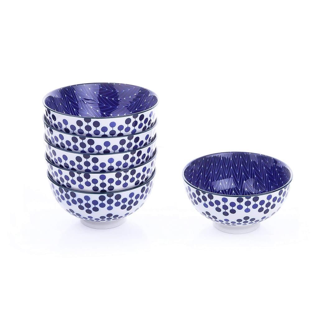 Vancasso japansk design skål set 6-delar i keramik blå