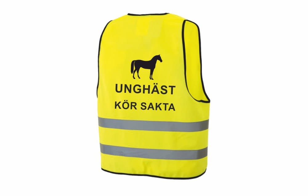 Reflexväst Unghäst kör sakta stående