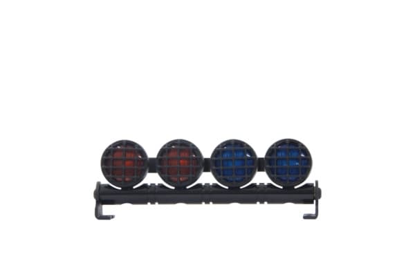 Car LED SignalLight-4 Alu roun d red/blue