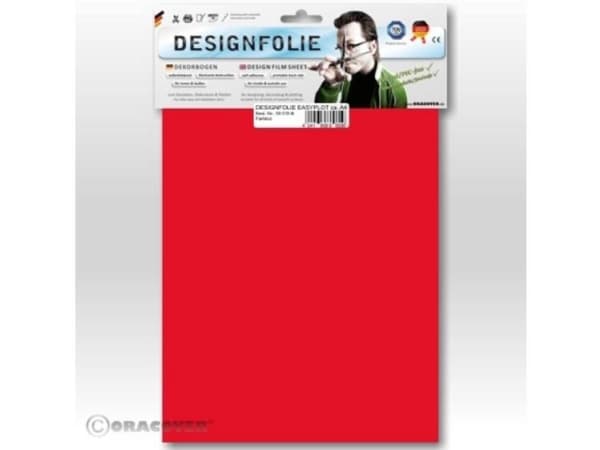 Oracover 80-026-B Designfolie Easyplot (L x B) 300 mm x 208 mm Transparent rød (fluorescerende)