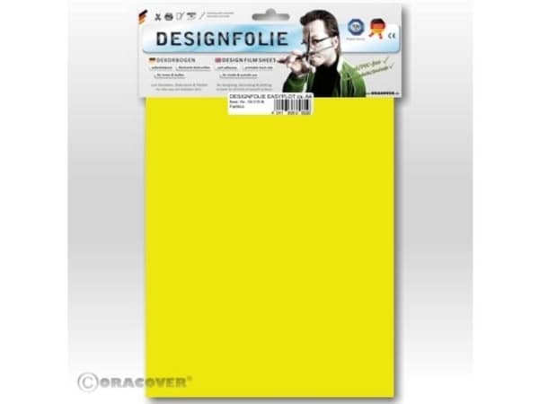 Oracover 80-035-B Designfolie Easyplot (L x B) 300 mm x 208 mm Transparent gul (fluorescerende)