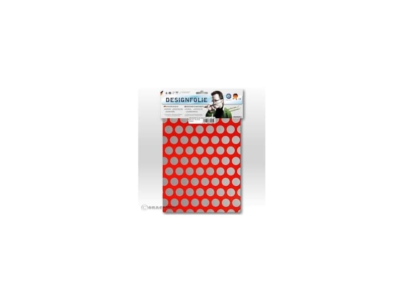 Oracover 90-021-091-B Designfolie Easyplot Fun 1 (L x B) 300 mm x 208 mm Rød, Sølv