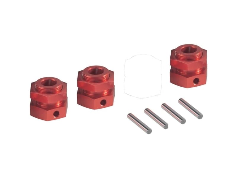 Reely 1:5 Aluminiums-fælgmedbringer 24 mm 6-kant Rød (metallic) 1 stk