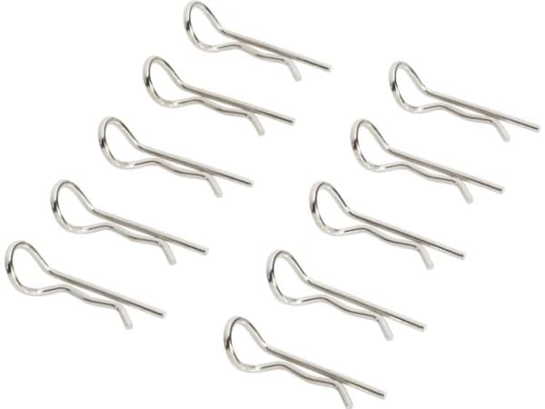 Reely 1:8 body clips sølv lengde 25 mm 10 stykker (MV120)