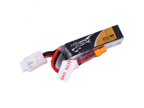 Bild av Tattu TA-75C-450-3S1P-L, Batteri, Quadcopter, Svart, Litium Polymer (LiPo), 450 mAh, 11,1 V