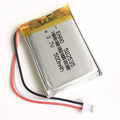 Uppladdningsbart litiumbatteri 3,7 V 500 mAh med JST-anslutning 1,0 millimeter 3pin 582535 för Mp3 GPS Bluetooth-kamera
