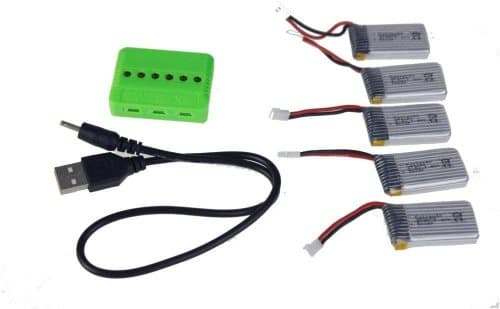 5-bitersbyte Lipo-batteri 3,7V 380mAh för RC Quadcopter Hubsan X4 X 4 H107D H107C FPV Drone