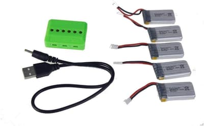 5-bitersbyte Lipo-batteri 3,7V 380mAh för RC Quadcopter Hubsan X4 X 4 H107D H107C FPV Drone