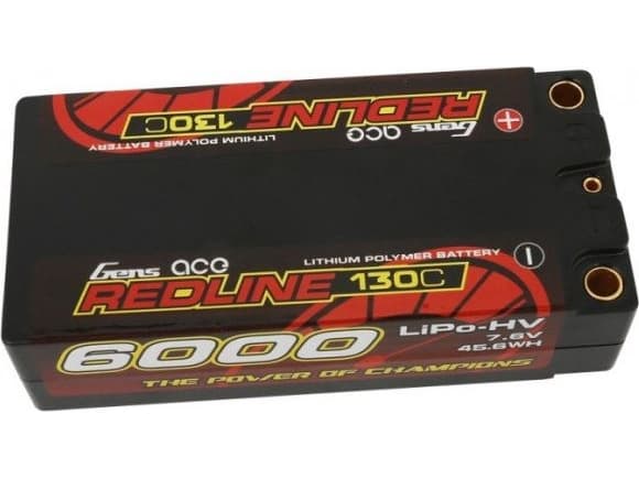 Gens Ace B Rl 130c 6000 2s2p Hc 65 Hv S Batteri Svart Rod Litium Polymer Lipo 6000 Mah 7 6 V 2 G Cdon