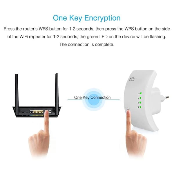 Trådløs Wi-Fi Repeater - Hvid