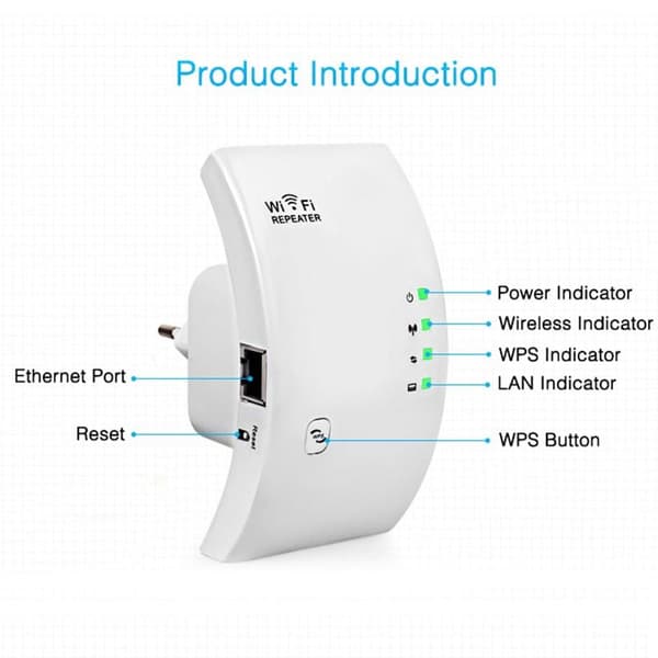 Trådløs Wi-Fi Repeater - Hvid