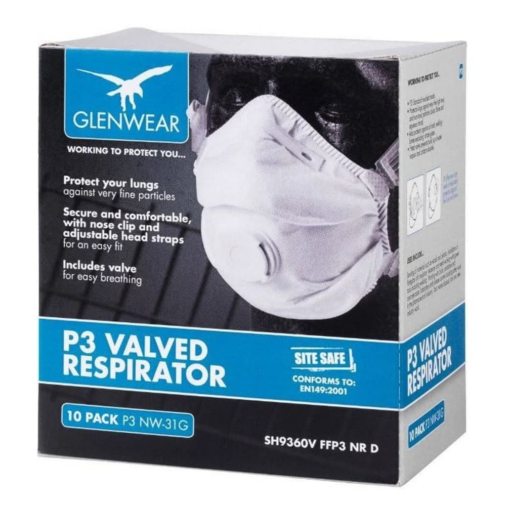 Glenwear FFP3 Valved Respirator (Pack Of 10)