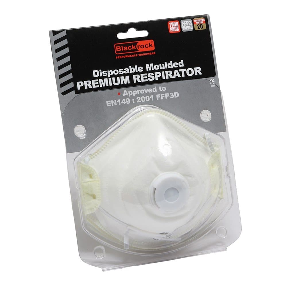 Blackrock Moulded Dust Respirator FFP3 Valved (Pack Of 2)