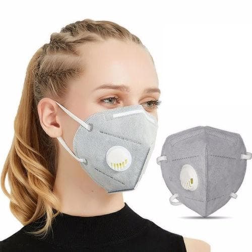 2-Pack - KN95 Munskydd med Ventil / Skydd för Mun - Grå