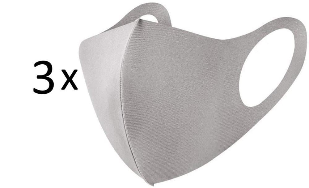 3 stk Vaskbar mundbeskyttelse, mundbind Grå / Beige