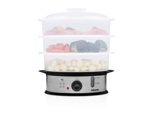 Tristar VS-3914, 3 kurver, Svart, Rustfritt stål, Translucent, Benkeplate, Rotasjon, Front, 11 l