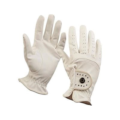 Dublin Unisex Diamante Faux Leather Touch Fastening Patent Dressage Riding Gloves