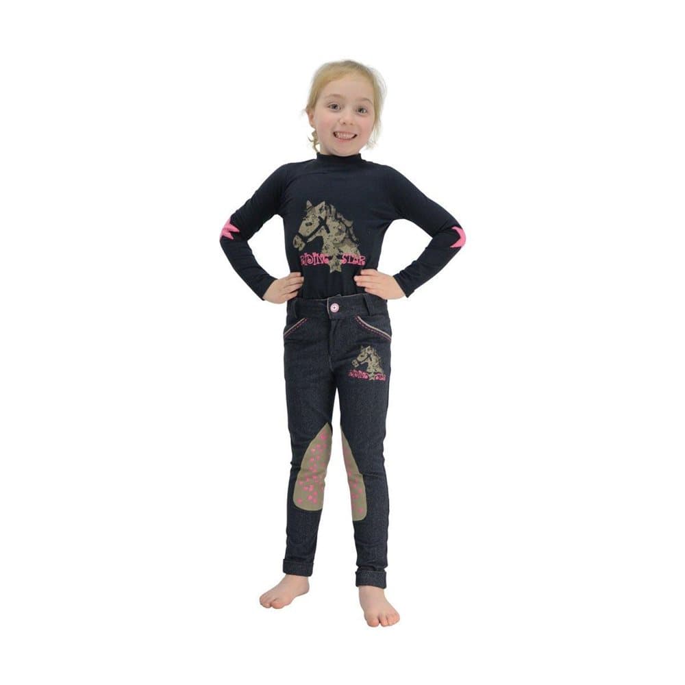 Little Rider Childrens/Girls Riding Star Denim Jodhpurs