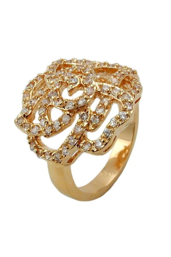 Ring With Zirconia Rose Gold Plated 3 Micron - GL30063-62