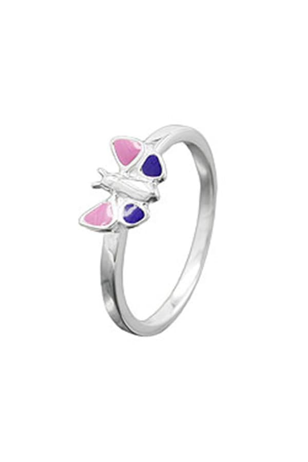 Ring Butterfly Pink Purple Silver 925 - GL93118-48