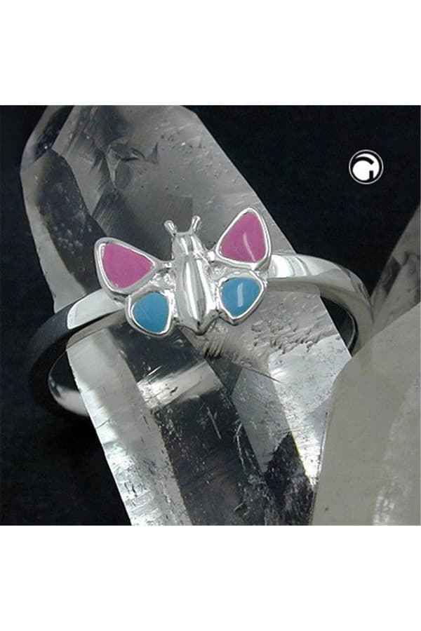 Ring Pink/Blue Butterfly Silver 925 - GL93117-48