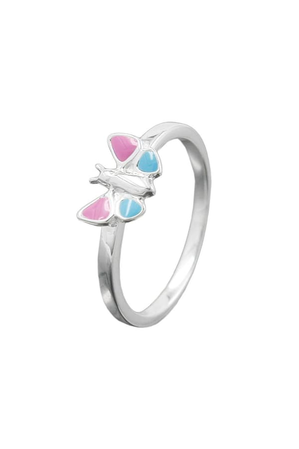 Ring Pink/Blue Butterfly Silver 925 - GL93117-48