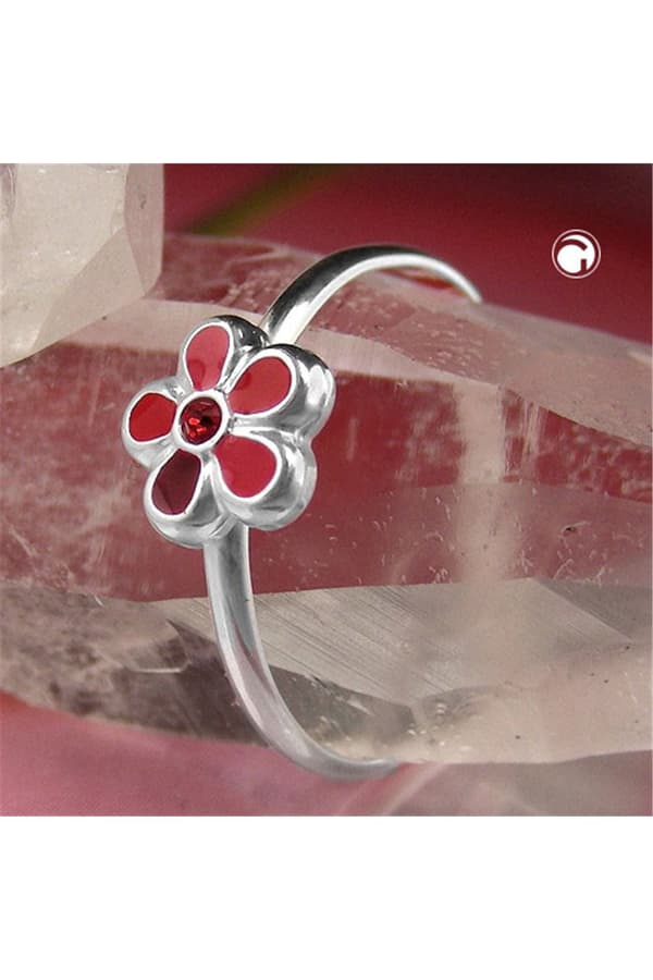 Ring For Children Red Flower Silver 925 - GL91631-48