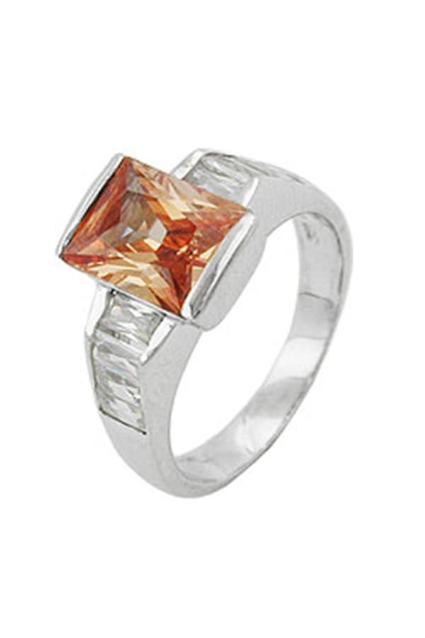 Ring Zirconia Topaz/ White Colour Silver 925 - GL93055-54