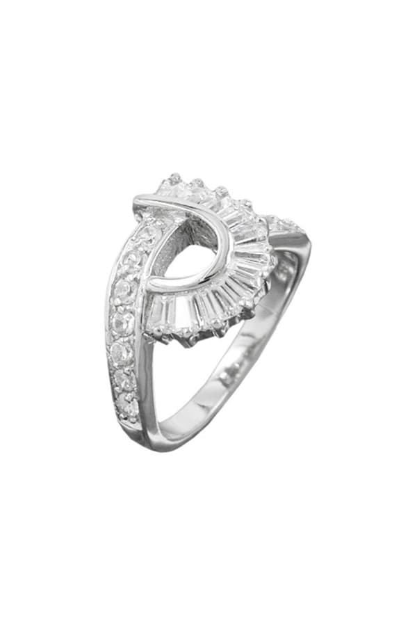 Ring Many Zirconia Crystals Silver 925 - GL93047-58